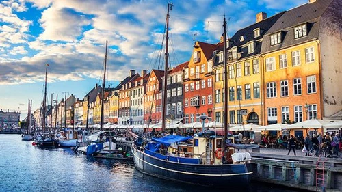 Boats at Nyhavn Copenhagen Denmark